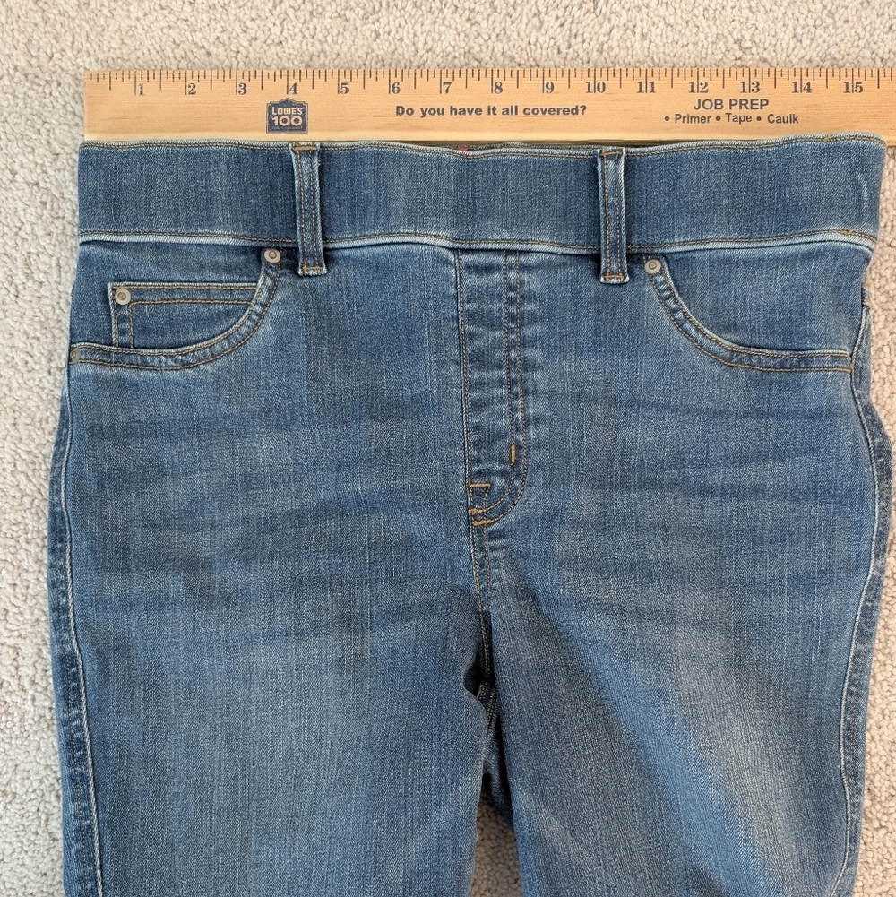 Spanx Flare Jeans Womens Medium Blue Pull On Stretch Shapewear Pants - Picture 10 of 12